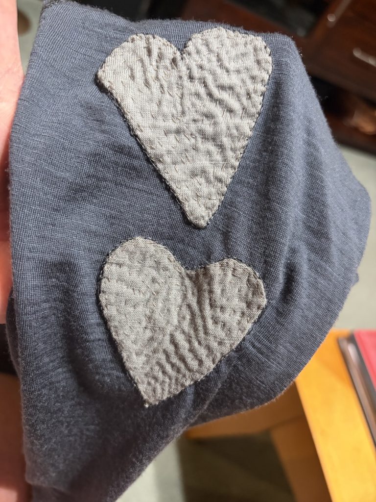 I'm open for business and want to start sewing things like these heart shaped hole patches