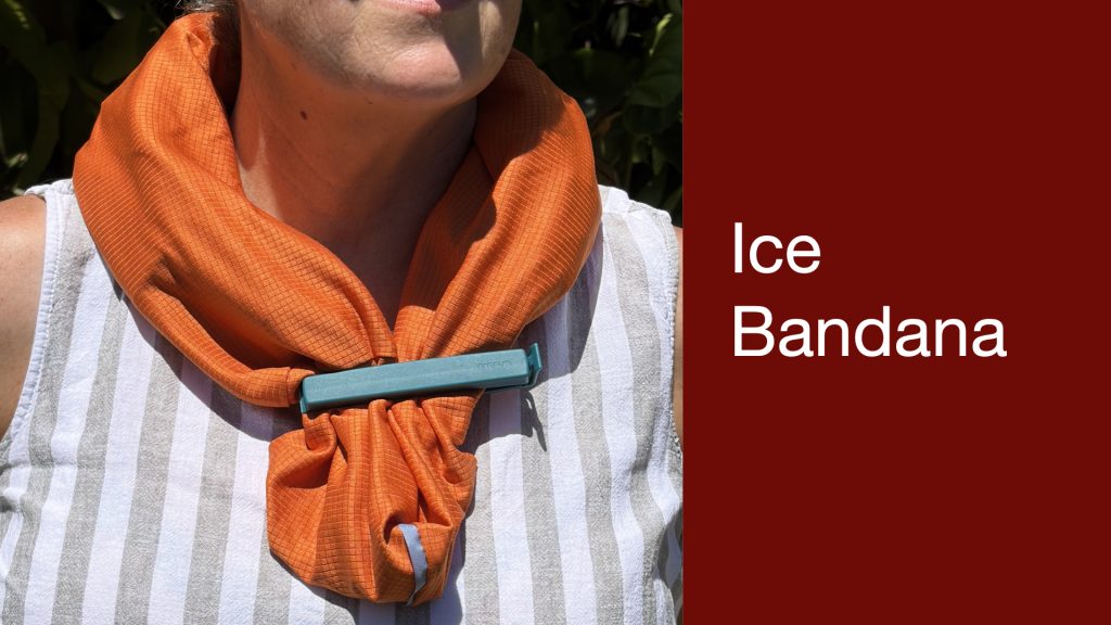 An ice bandana made from an up-cycled race shirt. 
