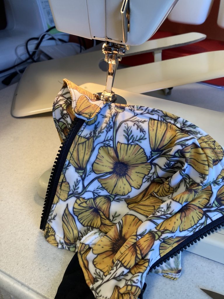 Sewing a flower gaiter