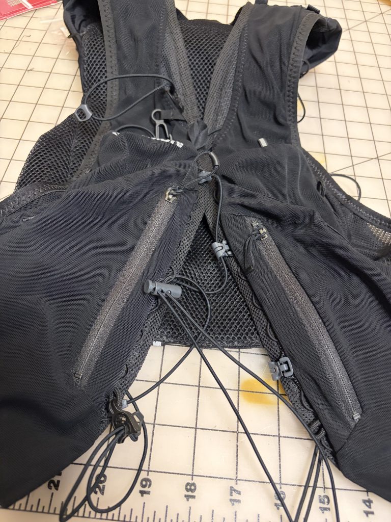 The zippers fixed on a pack